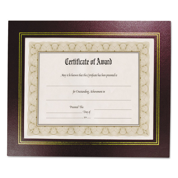 Leatherette Document Frame, 8.5 x 11, Burgundy, Pack of Two [SKU: NUD21200]