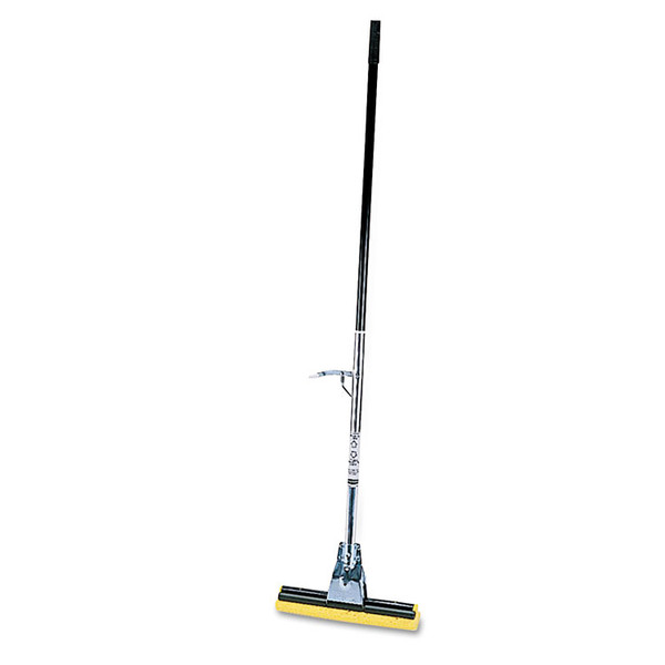 Steel Sponge Mop, 12" Wide Yellow Cellulose Sponge Head, Bronze Steel Handle [SKU: RCP6435BZE]