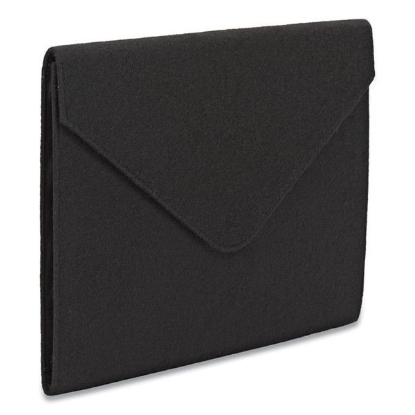 Soft Touch Cloth Expanding Files, 2" Expansion, 1 Section, Snap Closure, Letter Size, Black [SKU: SMD70920]