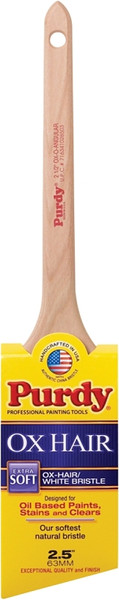 Purdy Ox-O-Angular 144296025 Angular Trim Brush, 2-1/2 in W, 2-3/8 in L Bristle, Ox Hair Bristle, Rat Tail Handle [SKU: ORG6988919]