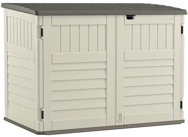 Suncast Stow-Away BMS4700 Storage Shed, 70 cu-ft Capacity, 5 ft 10-1/2 in W, 3 ft 8-1/4 in D, 4 ft 4 in H, Resin [SKU: ORG8518482]