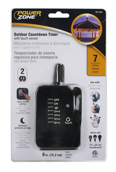 TIMER COUNTDOWN 2 OUTLET BLACK [SKU: ORG4271599]
