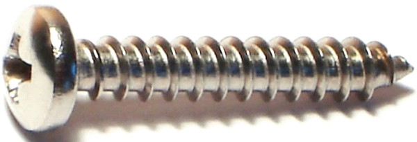 MIDWEST FASTENER 05110 Screw, #8-15 Thread, 1 in L, Coarse Thread, Pan Head, Phillips Drive, Stainless Steel, 100 PK [SKU: ORG4586095]