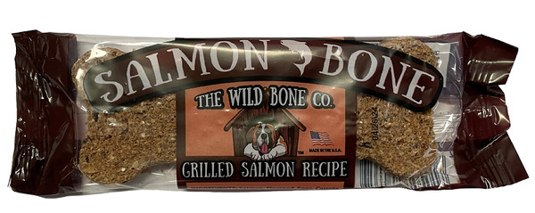 THE WILD BONE CO 1882 Bone Dog Biscuit Treat, Grilled Salmon Flavor, 1 oz [SKU: ORG7458300]