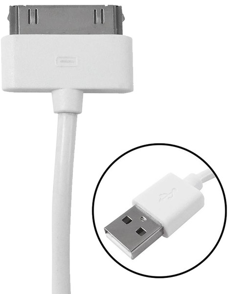 Zenith PM1002U30 Lightning Classic Cable, USB, White, 3 ft L [SKU: ORG7231004]