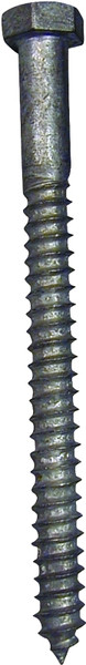 MIDWEST FASTENER 05600 Lag Screw, 1/2-6 Thread, 6 in OAL, 2 Grade, Galvanized Steel, SAE Measuring [SKU: ORG7474182]