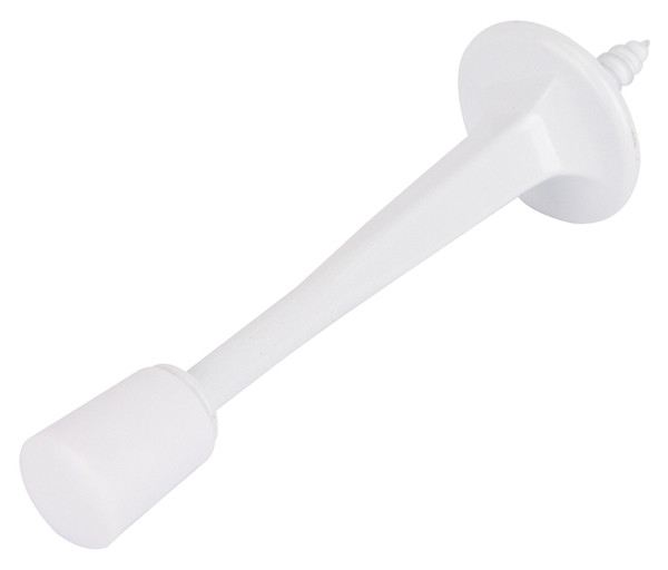 Prosource H20-Z028-PS Heavy-Duty Rigid Door Stop, 3-1/8 in Dia Base, 3-1/8 in Projection, Die-Cast Zinc & Plastic, White [SKU: ORG4243010]