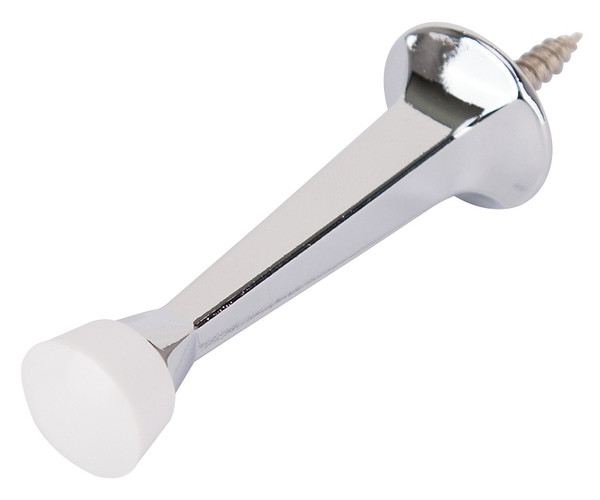 Prosource CL-208P-CH-PS Heavy-Duty Rigid Door Stop, 1 in Dia Base, 3 in Projection, Die-Cast Zinc & Plastic, Chrome [SKU: ORG4276416]