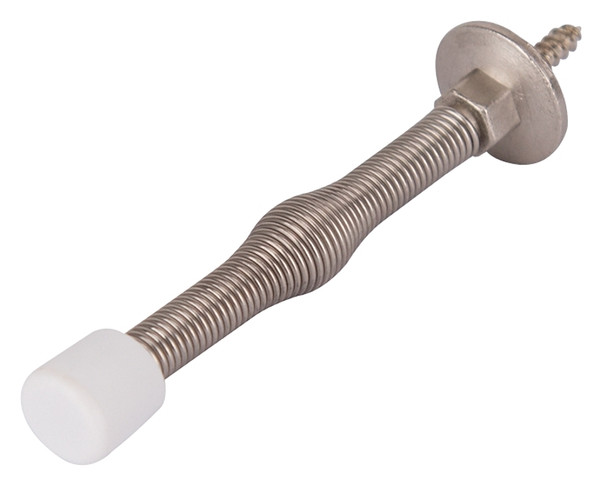 Prosource H61-Z013C-PS Light-Duty Door Stop, 3/4 in Dia Base, 3 in Projection, Plastic & Steel, Satin Nickel [SKU: ORG4429106]