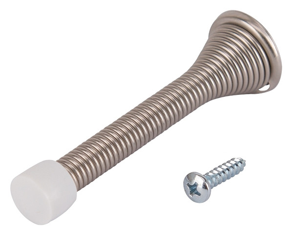 Prosource H62-B043C-PS Heavy-Duty Spring, 15/16 in Dia Base, 3-1/8 in Projection, Plastic & Steel, Satin Nickel [SKU: ORG4446969]