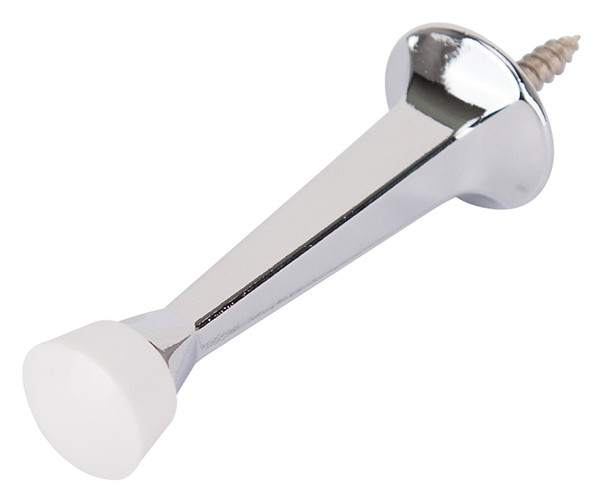 Prosource CL-208C-CH-PS Heavy-Duty Rigid Door Stop, 1 in Dia Base, 3 in Projection, Die-Cast Zinc & Plastic, Chrome [SKU: ORG4536835]