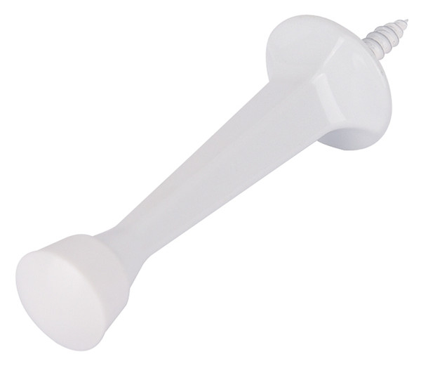 Prosource CL-208C-WH-PS Heavy-Duty Rigid Door Stop, 1 in Dia Base, 3 in Projection, Die-Cast Zinc & Plastic, White [SKU: ORG4539177]