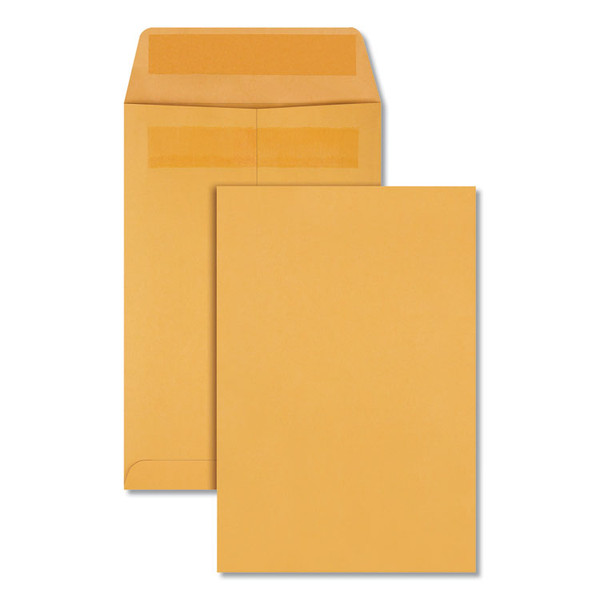 Redi-Seal Catalog Envelope, #1 3/4, Cheese Blade Flap, Redi-Seal Adhesive Closure, 6.5 x 9.5, Brown Kraft, 100/Box [SKU: QUA43367]