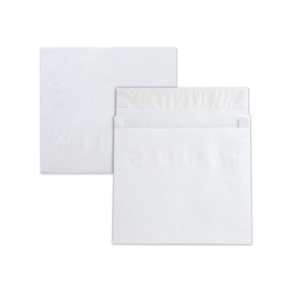 Lightweight 14 lb Tyvek Open End 2" Expansion Mailers, #13 1/2, Square Flap, Redi-Strip Closure, 10 x 13, White, 25/Box [SKU: QUAR4611]