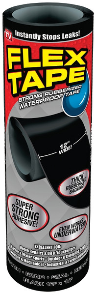 FLEX TAPE TFSBLKR1210 Waterproof Tape, 10 ft L, 12 in W, Rubber Backing [SKU: ORG3476231]