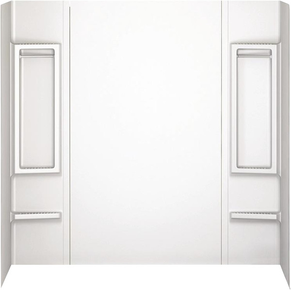 DELTA 40194 Bathtub Wall Set, 32 in L, 58 in W, 60 in H, Adhesive Installation, 5-Wall Panel, White [SKU: ORG3483930]