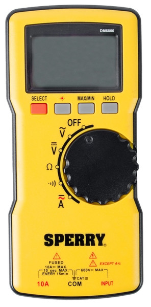 Sperry Instruments DM6800 Multimeter, 1999 Count Resolution, Digital, LCD Display [SKU: ORG7296254]
