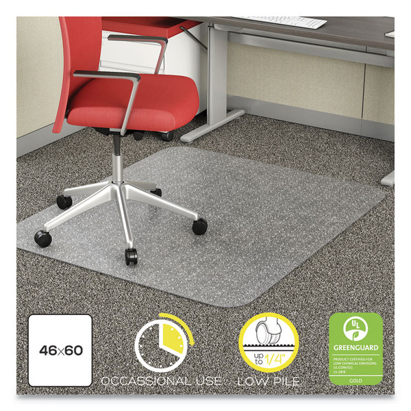 EconoMat Occasional Use Chair Mat, Low Pile Carpet, Roll, 46 x 60, Rectangle, Clear [SKU: DEFCM11442FCOM]