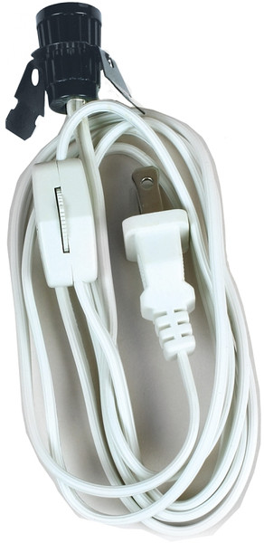 Jandorf 60138 Lamp Socket/Switch, 18 ga Wire, White Sheath [SKU: ORG3403680]