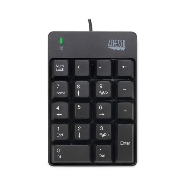 Spill-Resistant 18-Key Numeric Keypad, Black [SKU: ADEAKB601UB]