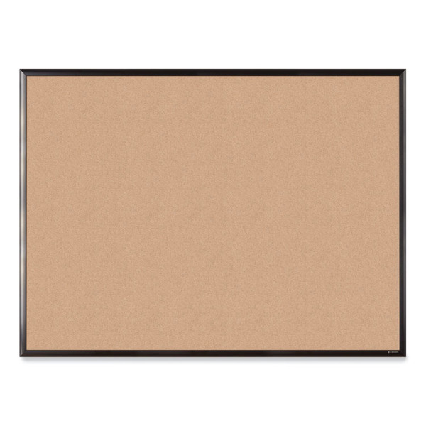 Cork Bulletin Board with Aluminum Frame, 47 x 35, Natural Surface, Black Frame [SKU: UBR050U0001]