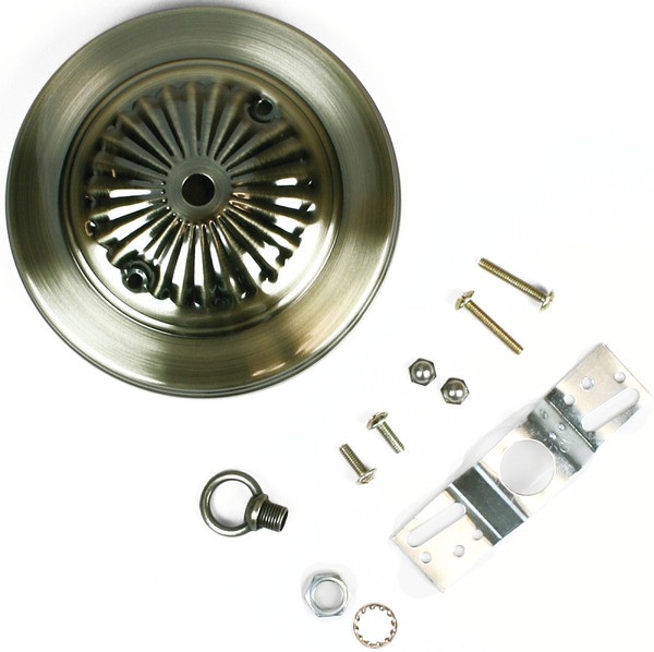 Jandorf 60215 Canopy Kit, Ceiling, Traditional, Antique Brass, For: Outlet Box and Hang Ceiling Fixture [SKU: ORG3403771]