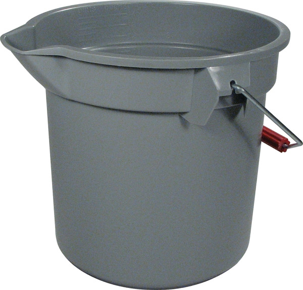 Rubbermaid Roughneck 261400GRAY Bucket with Pour Spout, 14 qt Capacity, 12 in Dia, Polyethylene, Gray [SKU: ORG6755433]