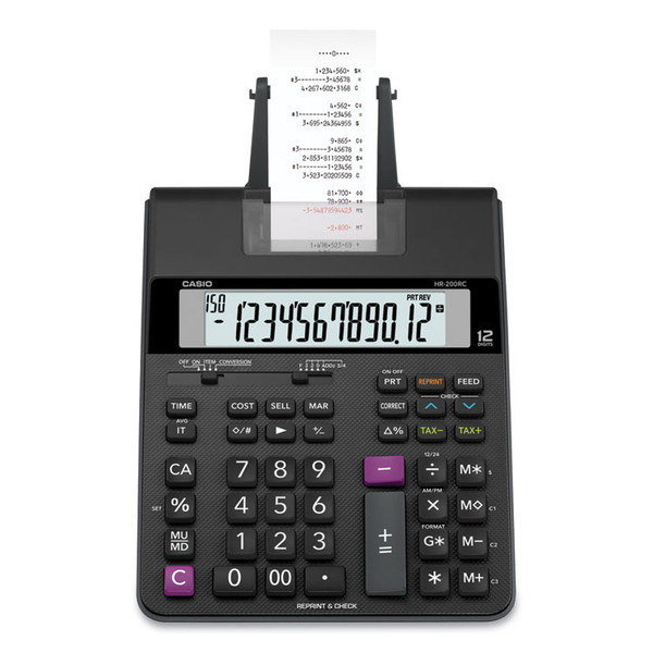 HR200RC Printing Calculator, Black/Red Print, 2.4 Lines/Sec [SKU: CSOHR200RC]