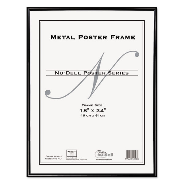 Metal Poster Frame, Plastic Face, 18 x 24, Black [SKU: NUD31222]