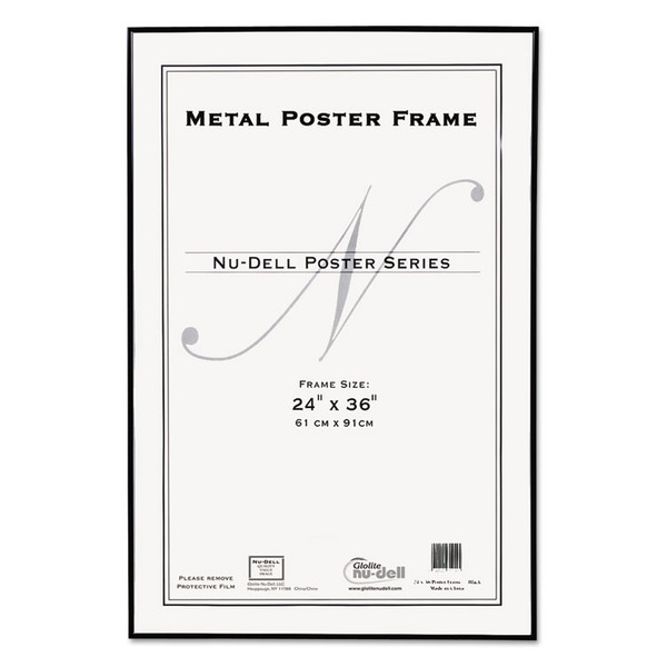 Metal Poster Frame, Plastic Face, 24 x 36, Black [SKU: NUD31242]