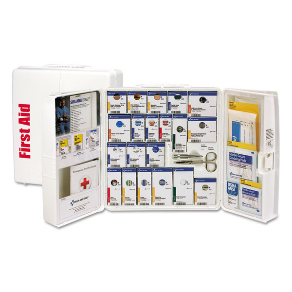 ANSI 2015 SmartCompliance General Business First Aid Station, 50 People, 202 Pieces, Plastic Case [SKU: FAO90580021]