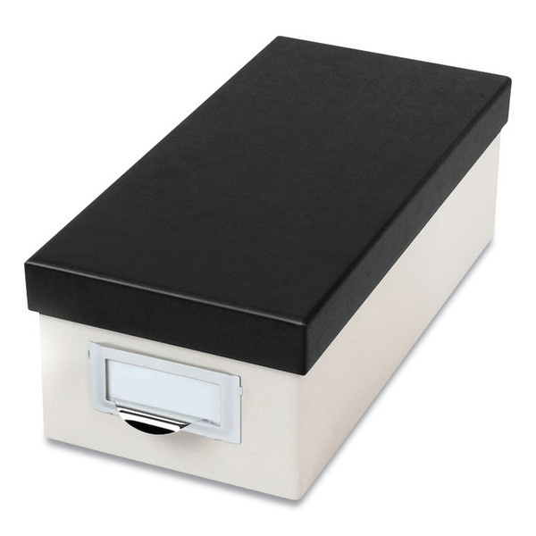 Index Card Storage Box, Holds 1,000 3 x 5 Cards, 5.5 x 11.5 x 3.88, Pressboard, Marble White/Black [SKU: OXF406350]
