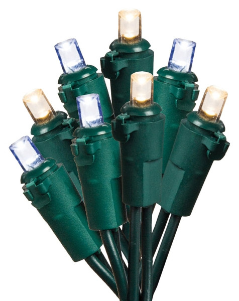 Hometown Holidays U15E302J Light Set, Christmas, 120 V, 4.8 W, 70-Lamp, LED Lamp, Cool White Lamp, 18.58 ft L [SKU: ORG1508480]