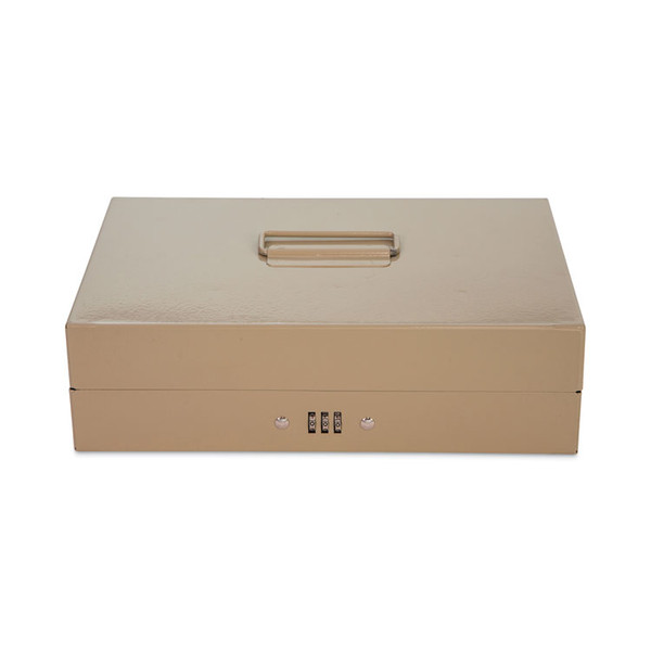 Heavy Duty Lay Flat Cash Box, 6 Compartments, 11.6 x 7.9 x 3.7, Sand [SKU: CNK500132]