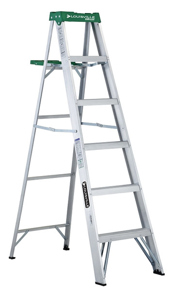 Louisville AS4006 Step Ladder, 125 in Max Reach H, 5-Step, 225 lb, Type II Duty Rating, 3 in D Step, Aluminum [SKU: ORG6837082]