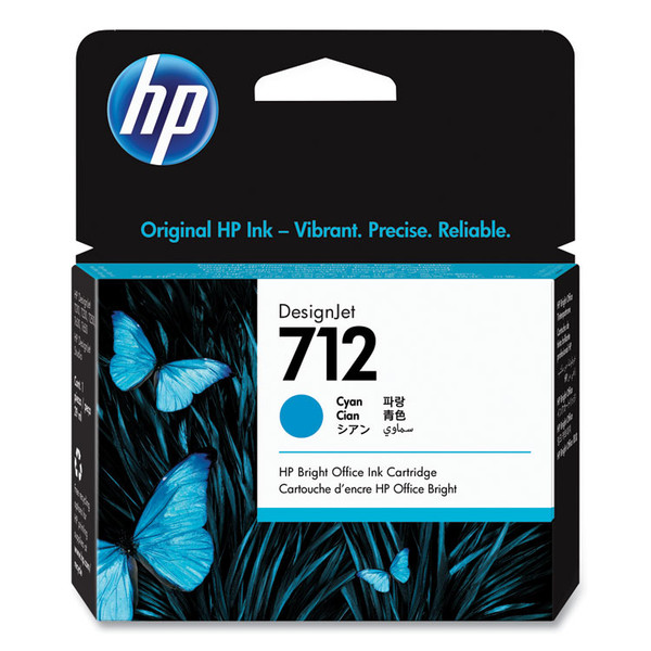 HP 712, (3ED67A) Cyan Original Ink Cartridge [SKU: HEW3ED67A]