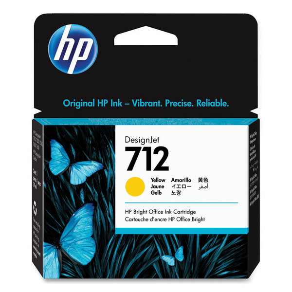 HP 712, (3ED69A) Yellow Original Ink Cartridge [SKU: HEW3ED69A]