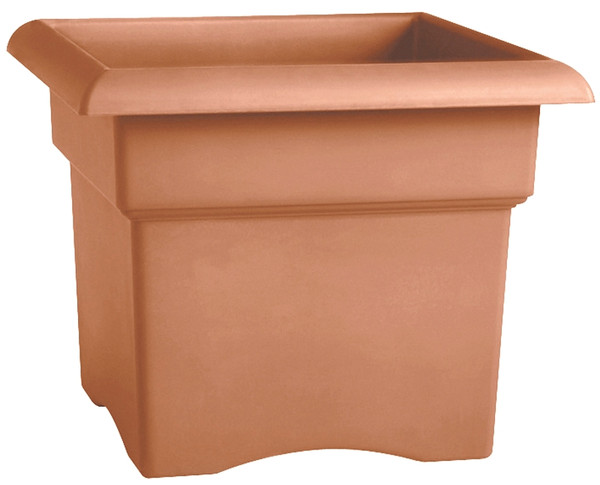 Bloem Veranda Square 57014C Deck Box Planter, 14 in W, Square, Plastic, Terra Cotta [SKU: ORG4693289]