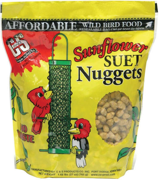 C&S Nuggets CS06110 Bird Food, High-Energy, Sunflower Flavor, 27 oz Bag [SKU: ORG7369333]