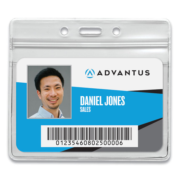 Resealable ID Badge Holders, Horizontal, Frosted 4.13" x 3.75" Holder, 3.75" x 2.62" Insert, 50/Pack [SKU: AVT75523]