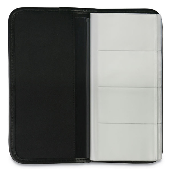 Business Card Holder, Holds 160 3.5 x 2 Cards, 4.75 x 10.13, Vinyl, Black [SKU: UNV26850]