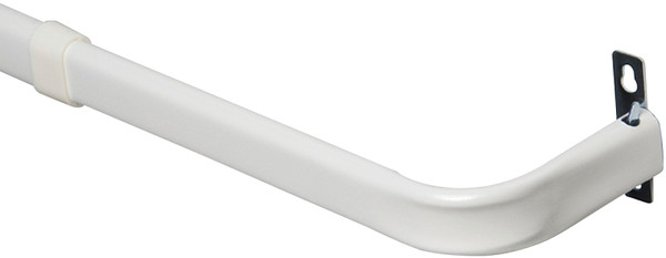 Kenney KN512 Curtain Rod, 1 in Dia, 48 to 86 in L, Steel, White [SKU: ORG0582627]