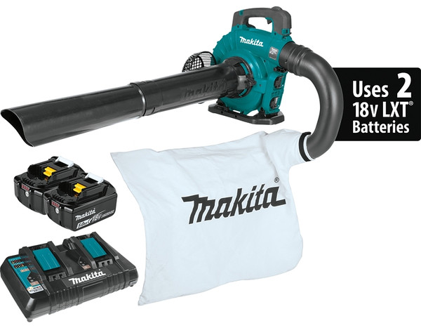 Makita XBU04PTV Brushless Blower Kit with Vacuum Attachment Kit, 5 Ah, 18 V Battery, Lithium-Ion Battery, Teal [SKU: ORG7416308]