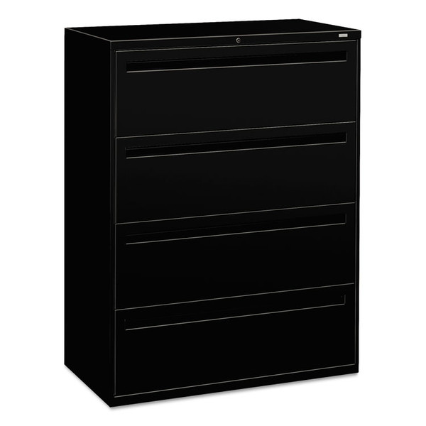 Brigade 700 Series Lateral File, 4 Legal/Letter-Size File Drawers, Black, 42" x 18" x 52.5 [SKU: HON794LP]