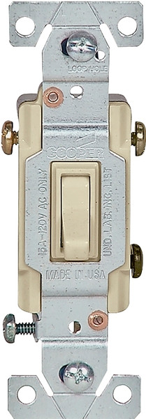 Eaton Wiring Devices C1301-7LTV Toggle Switch, 15 A, 120 V, Polycarbonate Housing Material, Ivory [SKU: ORG9590787]