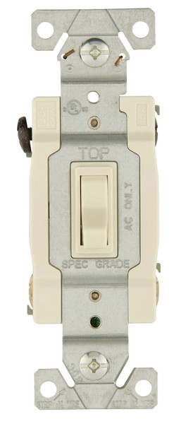 Eaton Wiring Devices 1242-7LA-BOX Toggle Switch, 15 A, 120 V, 4 -Position, Lead Wire Terminal, Light Almond [SKU: ORG7193527]