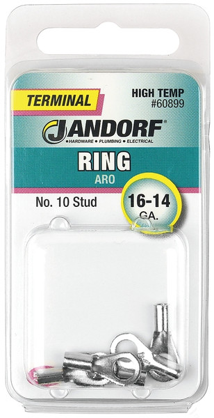 Jandorf 60899 Ring Terminal, 16 to 14 AWG Wire, #10 Stud [SKU: ORG3400991]