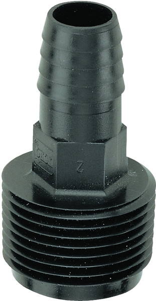 TORO 53389 Adapter, 3/8 x 3/4 in Connection, Barb x Male, Plastic, Black [SKU: ORG4615688]