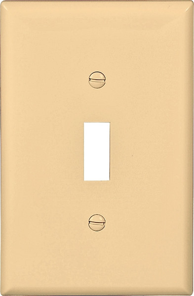 Eaton Wiring Devices PJ1V Wallplate, 4-7/8 in L, 3-1/8 in W, 1 -Gang, Polycarbonate, Ivory, High-Gloss [SKU: ORG6460182]