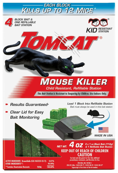 Tomcat 0371110 Mouse Killer Refillable Station, Solid, 4 oz Bag [SKU: ORG1170240]